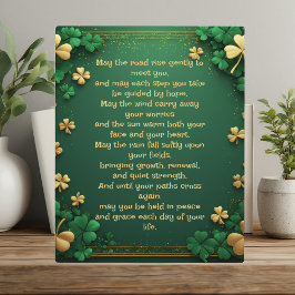 Classic Shamrock Celtic Irish Blessing Good Luck Fotoplaat