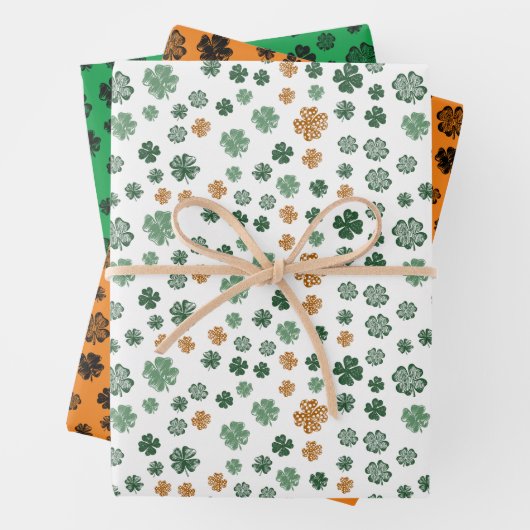 Classic Shamrock Pattern St. Patrick's Day set van Inpakpapier Vel (In situ)