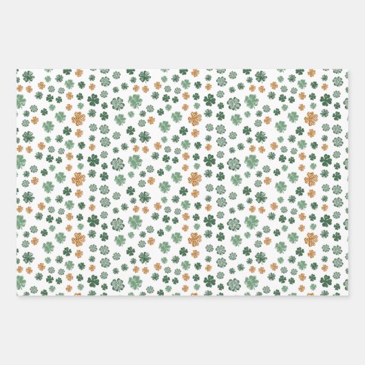 Classic Shamrock Pattern St. Patrick's Day set van Inpakpapier Vel (Voorkant)