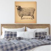 Classic Sheep Art Illustratie Antiek Boerderij Ani Canvas Afdruk (Insitu (Slaapkamer))