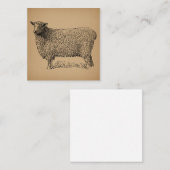 Classic Sheep Art Illustratie Antiek Boerderij Ani Informatiekaartje (Voorkant / Achterkant)