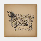 Classic Sheep Art Illustratie Antiek Boerderij Ani Magneet (Voorkant)