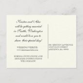 Classic Shells Black Cream Save the Date Briefkaar Aankondigingskaart (Achterkant)