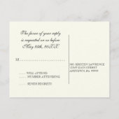 Classic Shells Zwart Cream Bruiloft Briefkaart RSV (Achterkant)