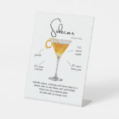 Classic Sidecar Cocktail Pedestal Sign Reclamebord Met Voetstuk (Voorkant)