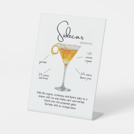 Classic Sidecar Cocktail Pedestal Sign Reclamebord Met Voetstuk
