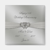 Classic Silver 25e bruiloft Jubileum magneet (Voorkant)
