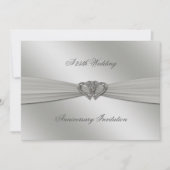 Classic Silver 25th Wedding Jubileum 5x7 Uitnodige Kaart (Voorkant)
