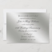 Classic Silver 25th Wedding Jubileum 5x7 Uitnodige Kaart (Achterkant)
