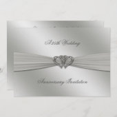 Classic Silver 25th Wedding Jubileum 5x7 Uitnodige Kaart (Voorkant / Achterkant)