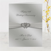 Classic Silver 25th Wedding Jubileum 8.5x11 Kaart (Gele Bloem)