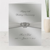Classic Silver 25th Wedding Jubileum 8.5x11 Kaart (Voorkant)