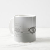 Classic Silver 25th Wedding Jubileum Coffee Mok (Voorkant links)