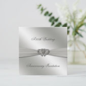 Classic Silver 25th Wedding Jubileum Invite Kaart (Staand voorkant)