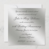 Classic Silver 25th Wedding Jubileum Invite Kaart (Achterkant)