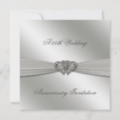 Classic Silver 25th Wedding Jubileum Invite Kaart (Voorkant)