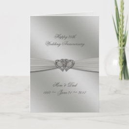 Classic Silver 25th Wedding Jubileum Kaart