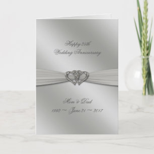 Classic Silver 25th Wedding Jubileum Kaart