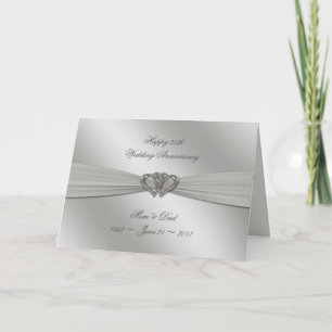 Classic Silver 25th Wedding Jubileum Kaart