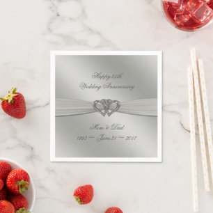 Classic Silver 25th Wedding Jubileum Napkins Servetten