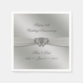 Classic Silver 25th Wedding Jubileum Napkins Servetten (Voorkant)