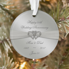 Classic Silver 25th Wedding Jubileum Ornament