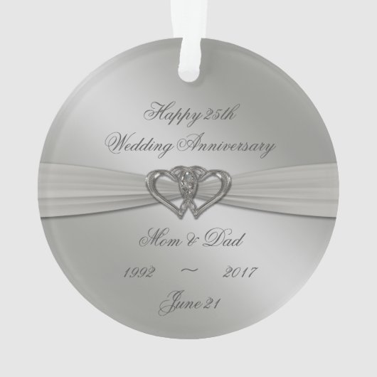 Classic Silver 25th Wedding Jubileum Ornament (achterkant)