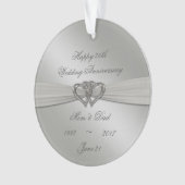 Classic Silver 25th Wedding Jubileum Ornament (voorkant)