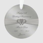 Classic Silver 25th Wedding Jubileum Ornament (voorkant)