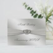 Classic Silver 25th Wedding Jubileum RSVP Kaartje (Staand voorkant)