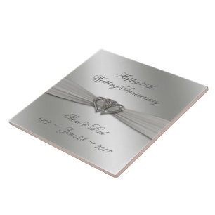 Classic Silver 25th Wedding Jubileum Tegel Tegeltje