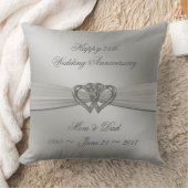 Classic Silver 25th Wedding Jubileum Throw Pill Kussen (Deken)