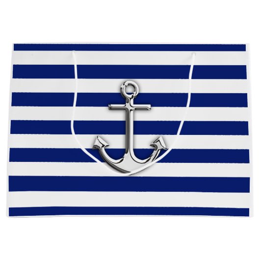 Classic Silver Anchor Groot Cadeauzakje (Voorkant)