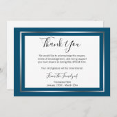 Classic Silver Border Funeral Hartelijk dank Kaart (Voorkant / Achterkant)