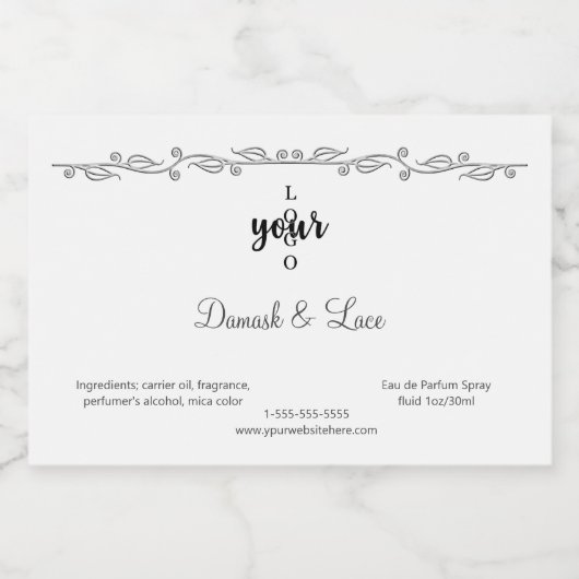 Classic Silver Border Luxury Perfume Likeurfles Etiket (Enkel label)