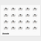 Classic Silver Class of 2027 Graduation Ronde Sticker (Vel)