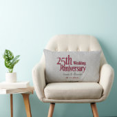 Classic Silver Damask 25th Wedding Jubileum Kussen (Stoel)