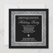 Classic Silver Damask Corporate Holiday Party Kaart (Voorkant)