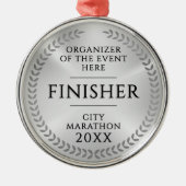 Classic Silver Finish Monochrome Sport Race Medal Metalen Ornament (Voorkant)