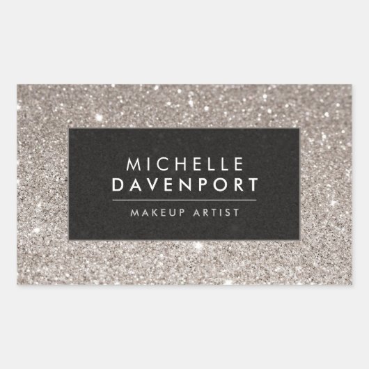 Classic Silver Glitter make-up artiest Stickers (Voorkant)