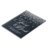 Classic Silver Glitter Zwart Gastenboek 21e dag Notitieboek (Linkerzijde)