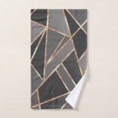 Classic Silver Grey Charcoal Roos Gold Geo #1 Bad Handdoek (Handdoek)