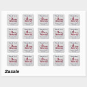 Classic Silver Jubileum - Dank u Vierkante Sticker (Vel)