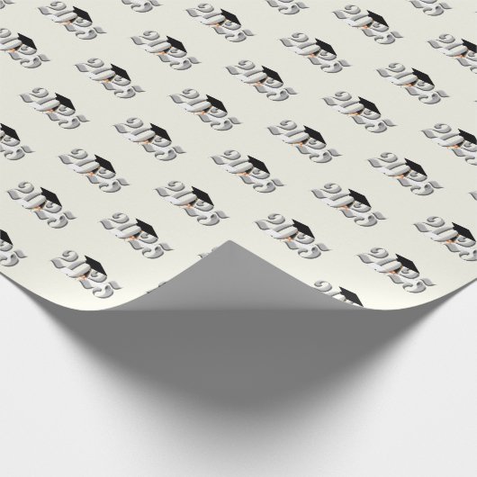 Classic Silver Klasse van 2025 Afstuderen Cadeaupapier (Hoek)