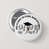 Classic Silver Klasse van 2025 Afstuderen Ronde Button 5,7 Cm (Voorkant /achterkant)