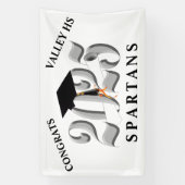 Classic Silver Klasse van 2025 Afstuderen Spandoek (Verticaal)