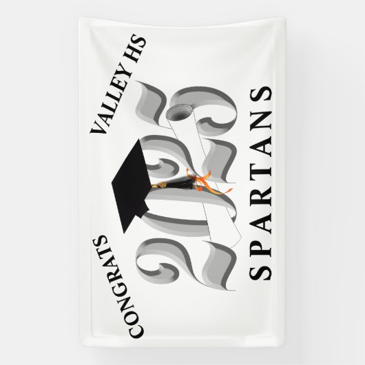 Classic Silver Klasse van 2025 Afstuderen Spandoek (Verticaal)