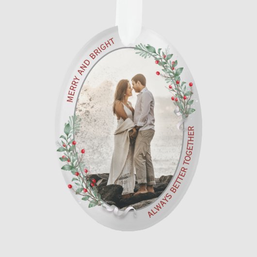 Classic Silver Lijst 1e Kerstmis samen Ornament (achterkant)