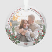 Classic Silver Lijst Foto 1 Kerstmis samen Ornament (achterkant)