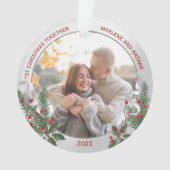 Classic Silver Lijst Foto 1 Kerstmis samen Ornament (voorkant)